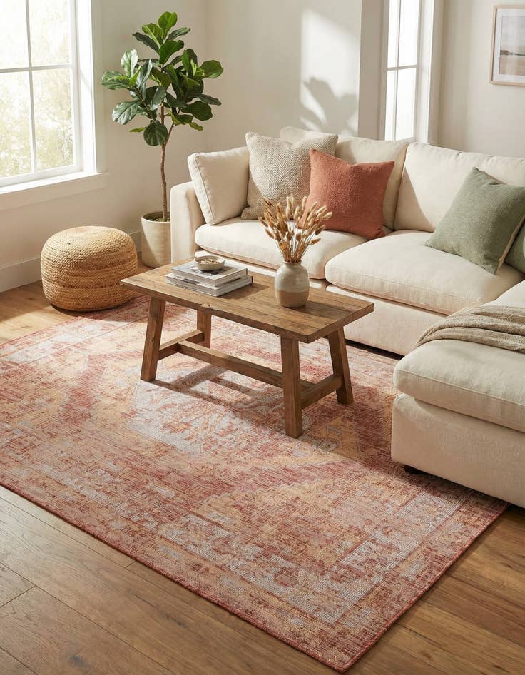 Detail image of  7' x 10'  Washable Traditional Indoor / Outdoor Rug