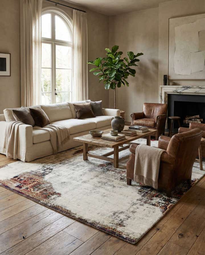 6' 5 x 9' Hand Knotted Ultra Vintage Persian Wool Rug