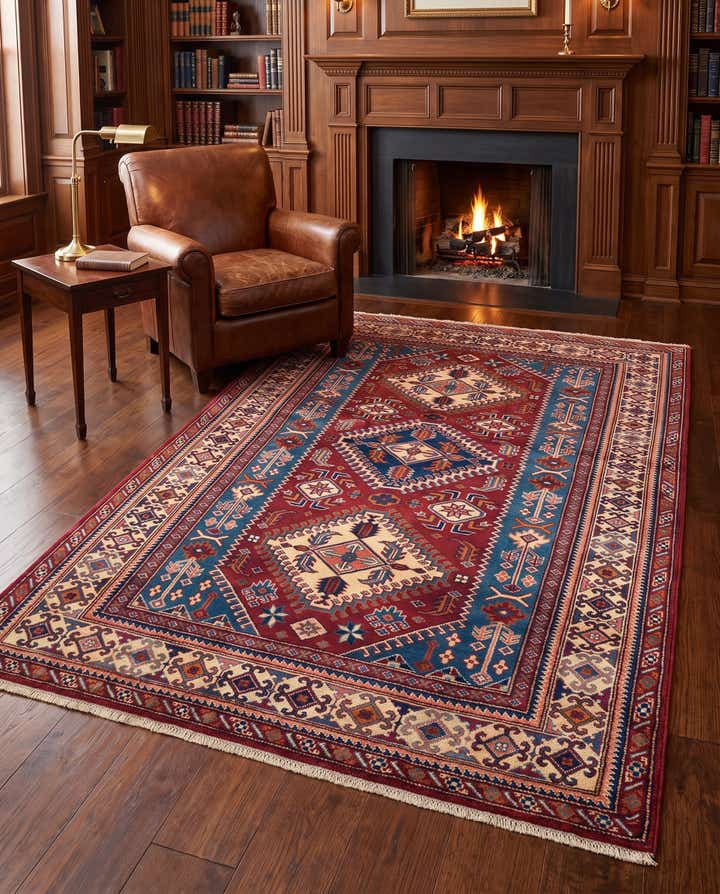 130cm x 175cm Hand Knotted Shirvan Rug