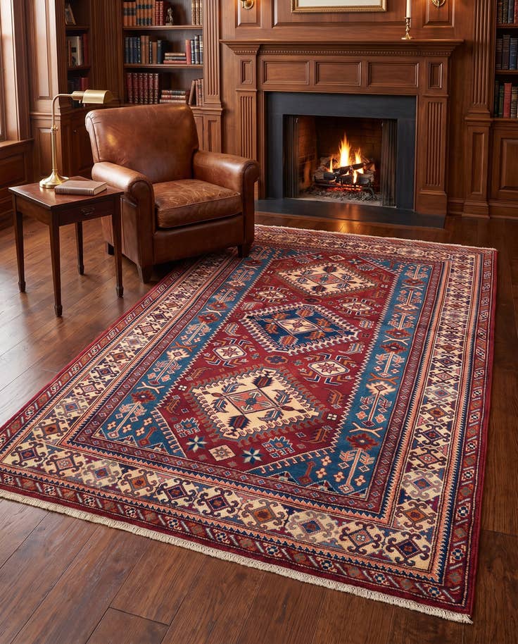 Detail image of 130cm x 175cm Hand Knotted Shirvan Rug