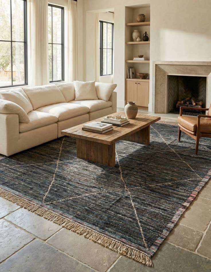 Detail image of 9' 1 x 12' 8  Hand Knotted Moroccan Wool Rug