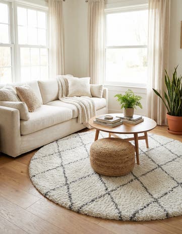 5' 3 x 5' 3 Moroccan Shag Round Rug