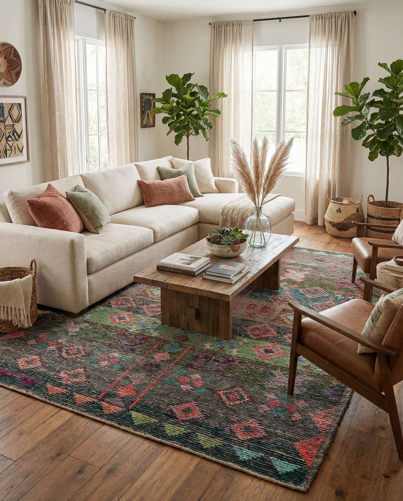 9' 6 x 12' 7 Hand Knotted Moroccan Wool Rug