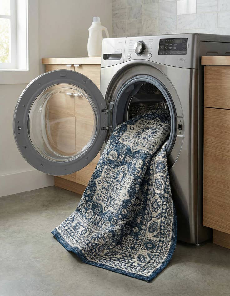 Detail image of 3' x 5' 3  Washable Aztec Indoor / Outdoor Rug