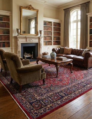 9' 6 x 12' 9 Hand Knotted Mashad Persian Wool Rug