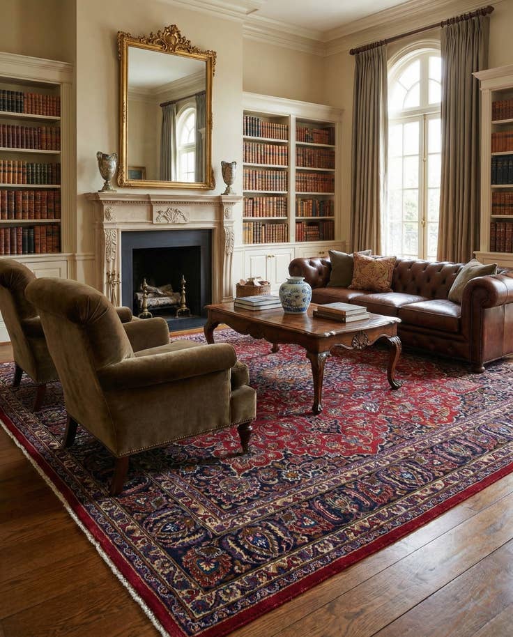 Detail image of 9' 6 x 12' 9 Hand Knotted Mashad Persian Wool Rug