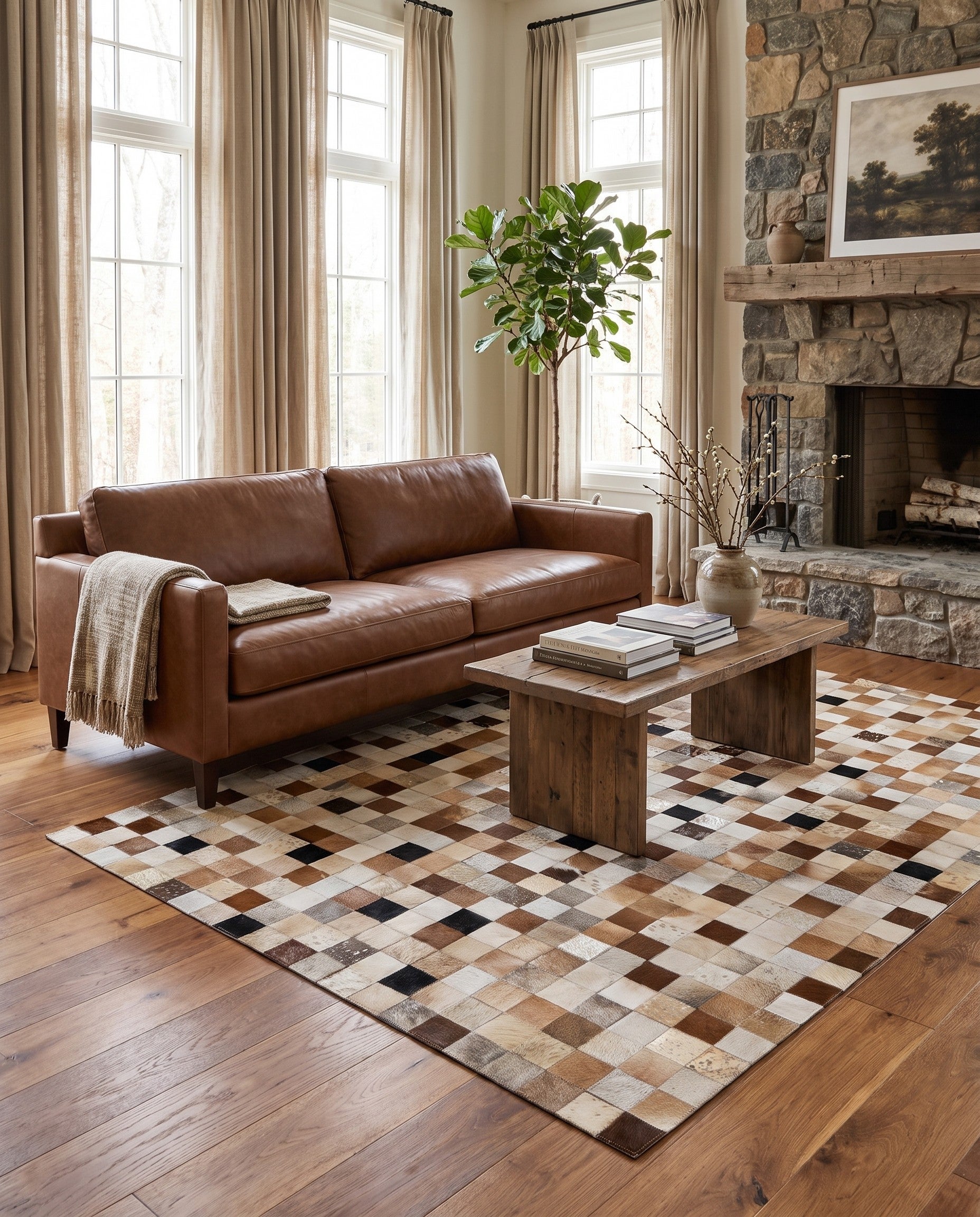 5' 1 x 8' 1 Cowhide - Patchwork Rug