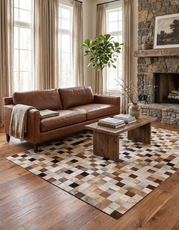 5' 1 x 8' 1 Cowhide - Patchwork Rug