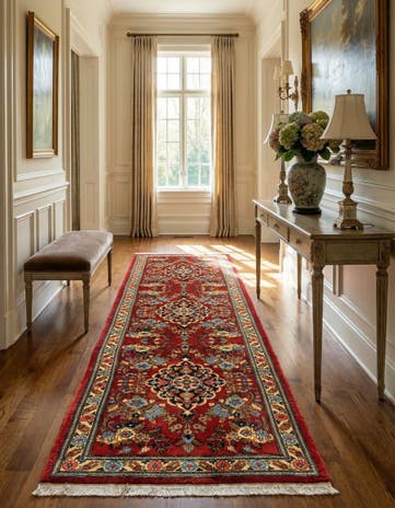 2' 6 x 7' 9 Hand Knotted Qom Persian Runner Rug