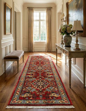 2' 6 x 7' 9 Hand Knotted Qom Persian Runner Rug