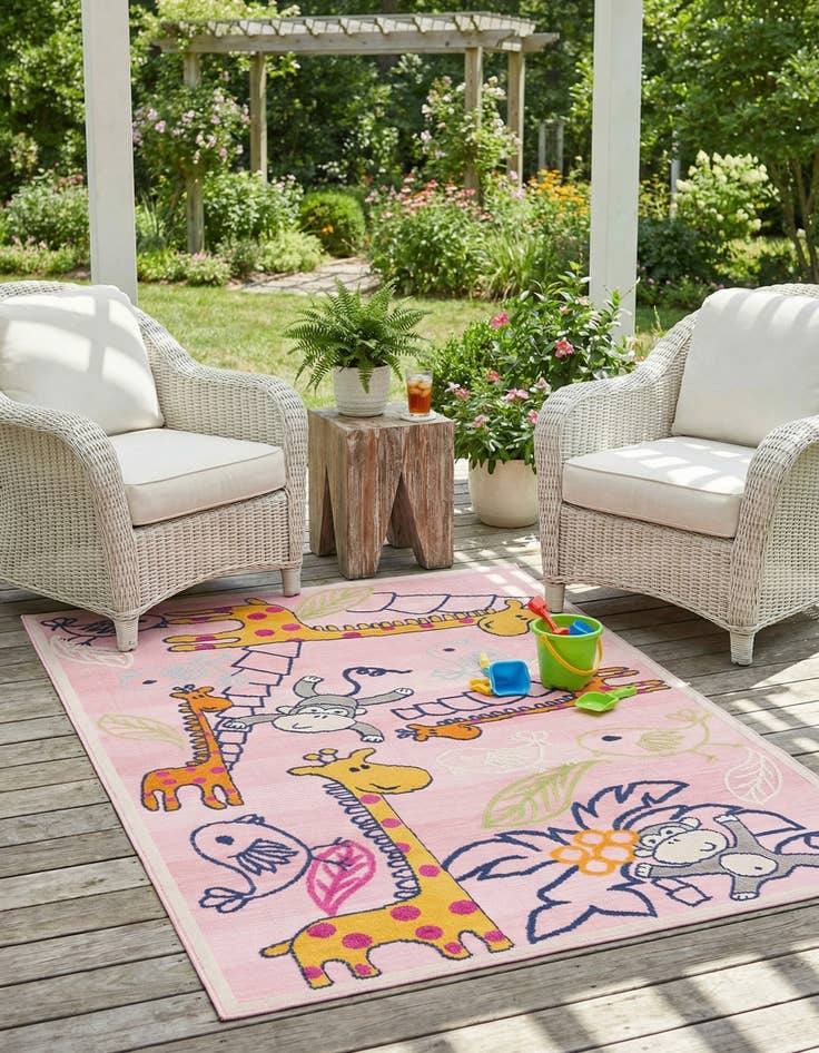 Detail image of  5' 3 x 7' 7  Washable  Indoor / Outdoor Rug