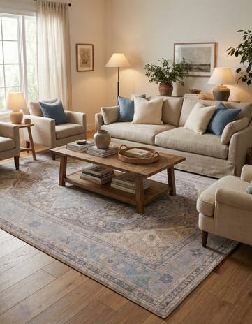 Cream Washable Timeless Rug