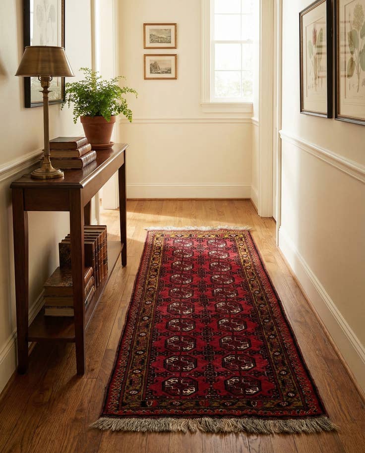 Detail image of 2' 10 x 5' 11 Hand Knotted Afghan Akhche Wool Runner Rug