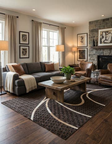 4' 11 x 8' Cowhide - Patchwork Rug