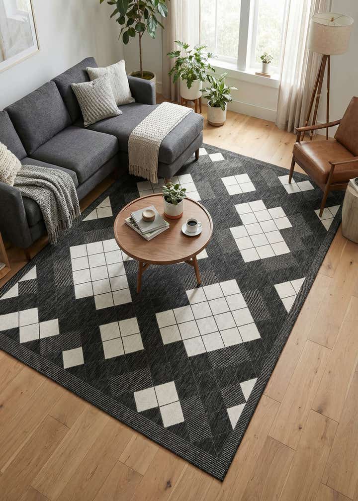 7' x 10' Easy-Clean Modern Indoor / Outdoor Rug