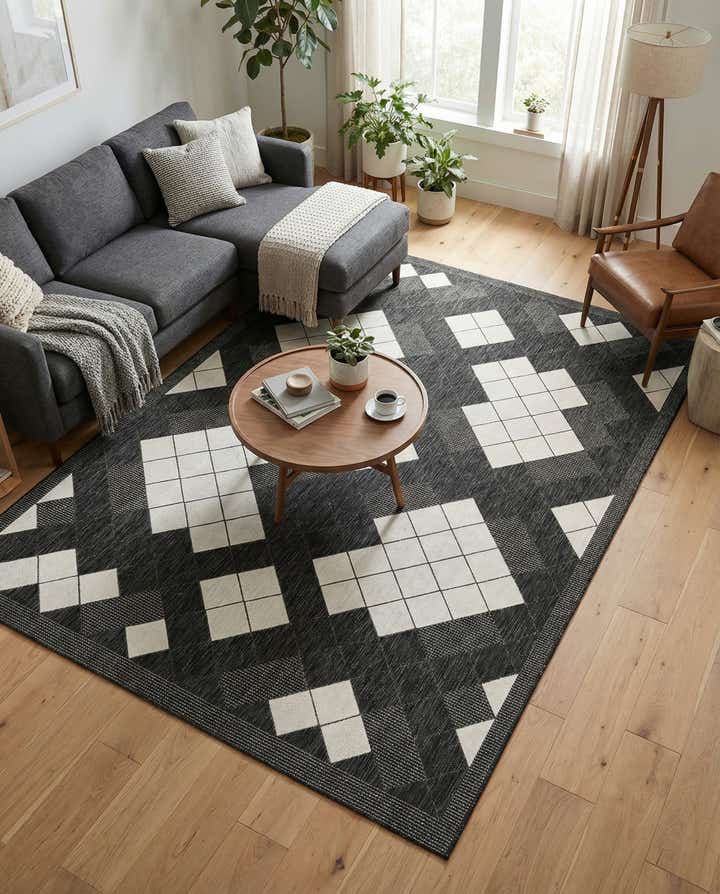 7' x 10' Easy-Clean Modern Indoor / Outdoor Rug