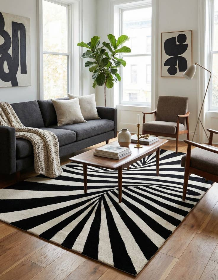 Detail image of 6' 1 x 9' Vortex Wool Rug