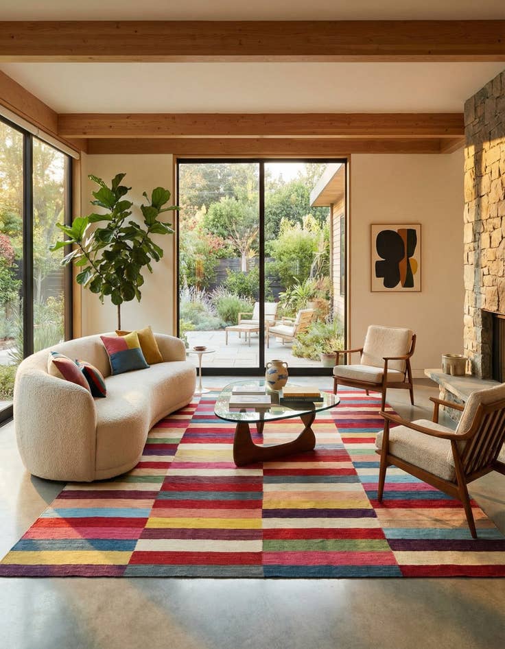 Detail image of  8' 6 x 11' 6  Hand Woven Kilim Modern Wool Rug