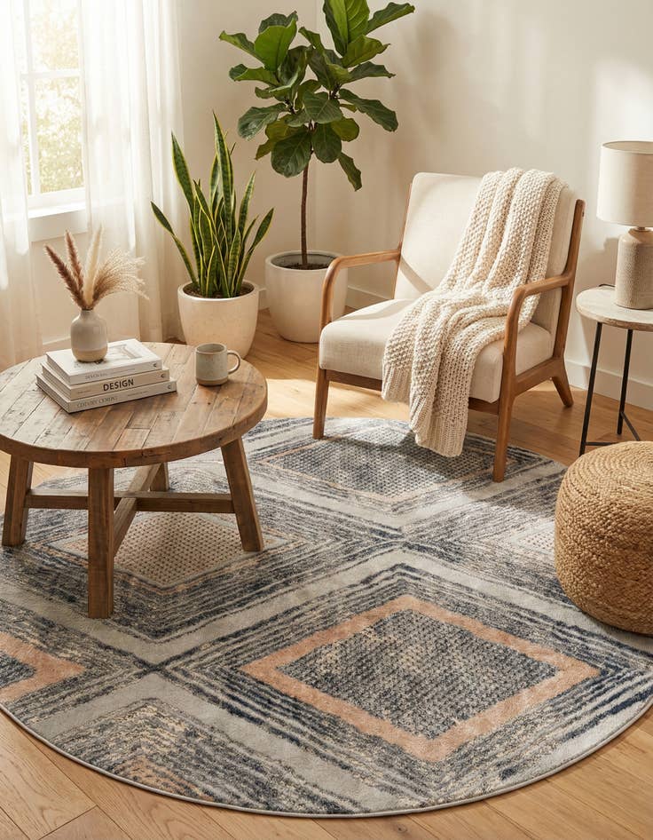 Detail image of  5' 3 x 5' 3 Caspian Round Rug