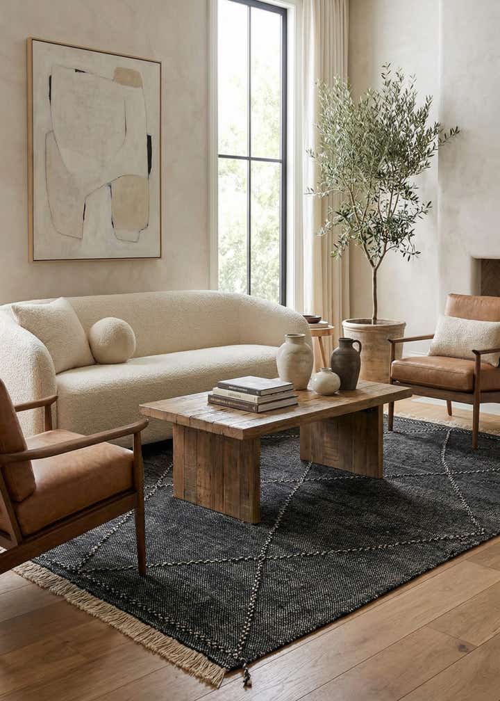 7' x 9' 8 Hand Knotted Moroccan Wool Rug