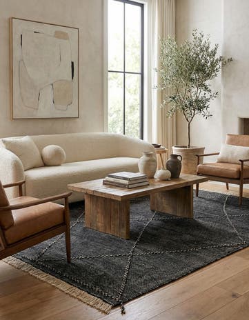 7' x 9' 8 Hand Knotted Moroccan Wool Rug