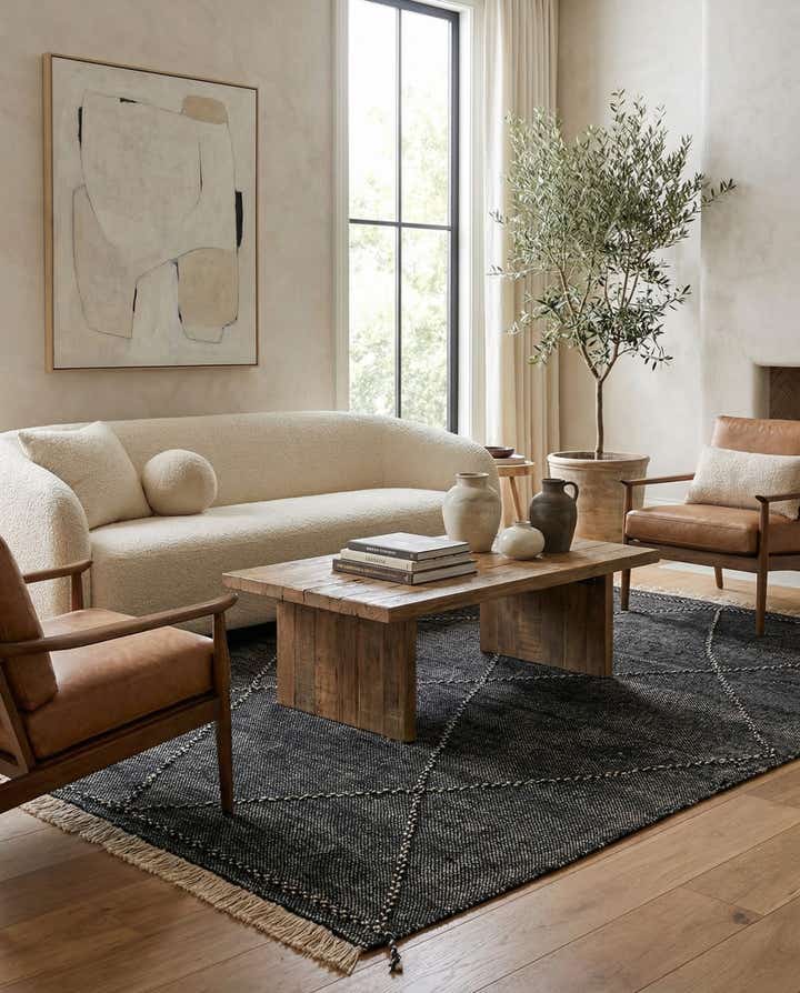 7' x 9' 8 Hand Knotted Moroccan Wool Rug