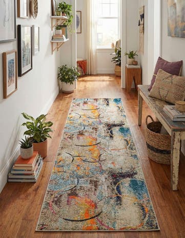 Washable Spectrum Runner Rug
