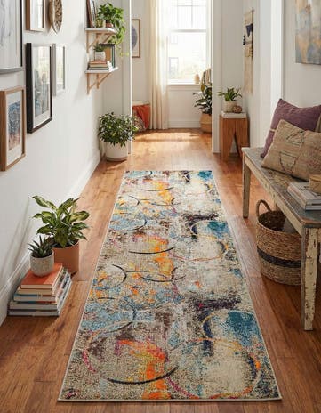 Washable Spectrum Runner Rug