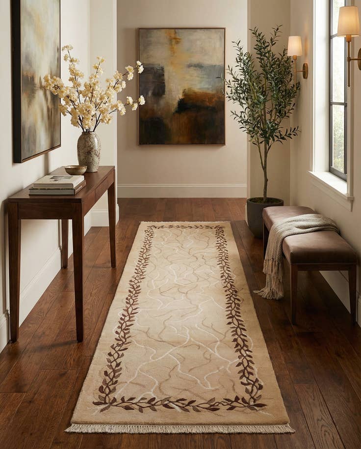 Detail image of 2' 10 x 9' 9 Hand Knotted Darya Wool Runner Rug