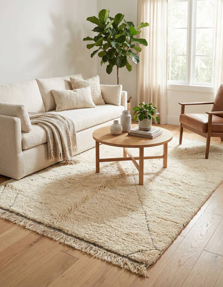 Detail image of 5' 3 x 8'  Hand Knotted Moroccan Wool Rug