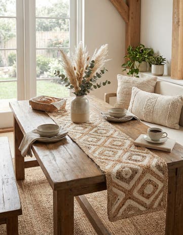 Natural Handmade Braided Jute Table Runner Rug