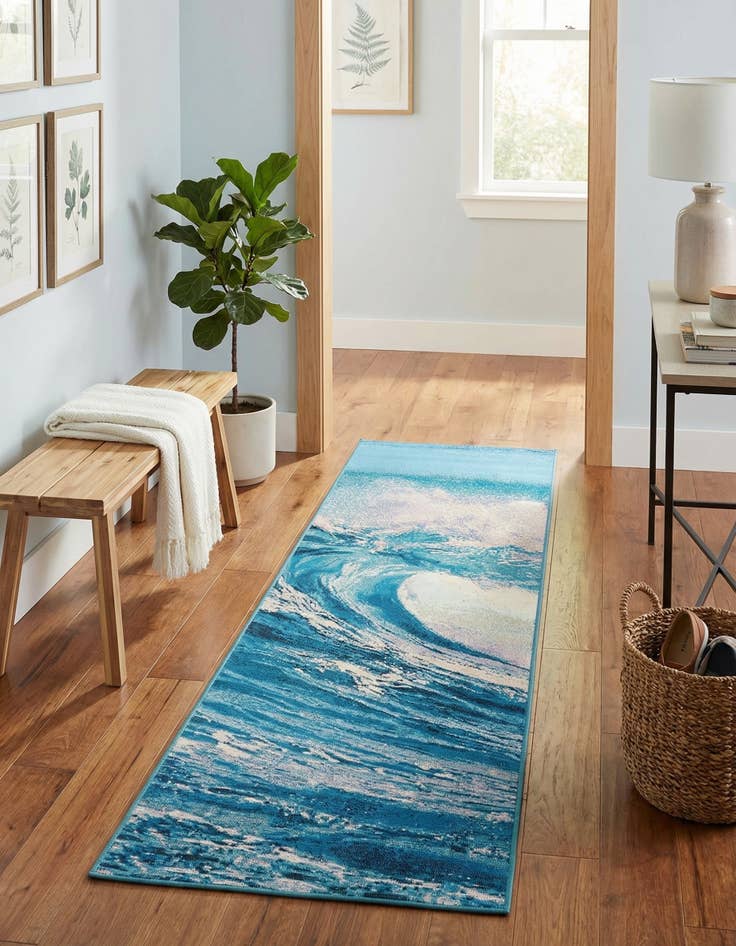 Detail image of 2' x 8'  Washable Modern Indoor / Outdoor Runner Rug