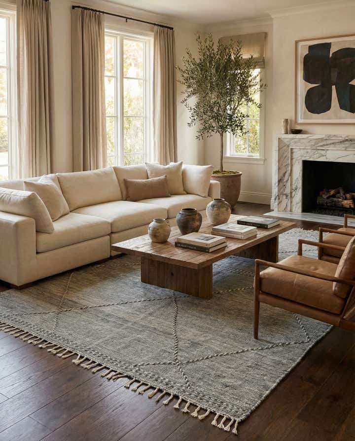 6' 6 x 11' 2 Hand Knotted Moroccan Wool Rug