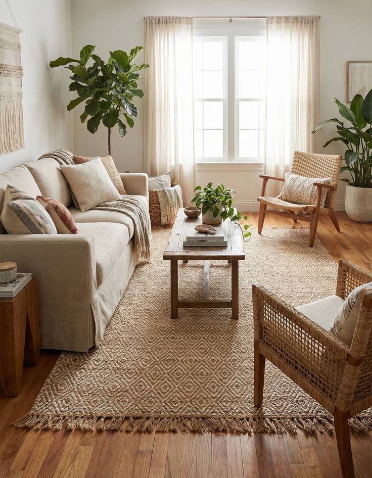 Detail image of 7' 1 x 10'  Hand Woven Braided Jute Rug