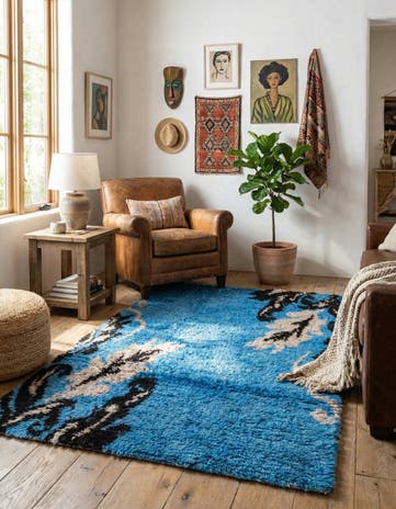 3' 10 x 5' 7 Hand Knotted Moroccan Wool Rug