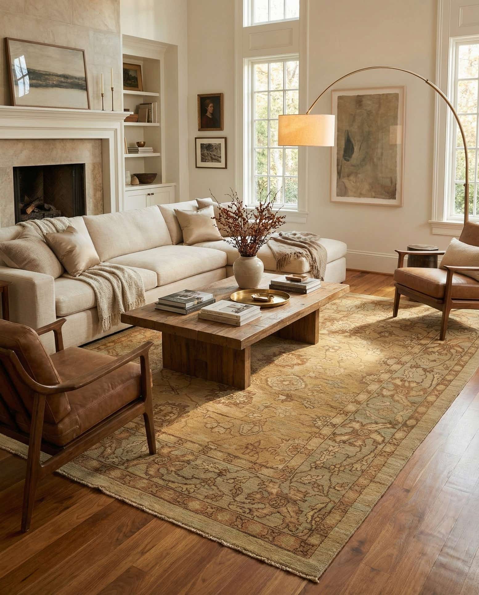 10' x 13' 6 Hand Knotted Oushak Wool Rug