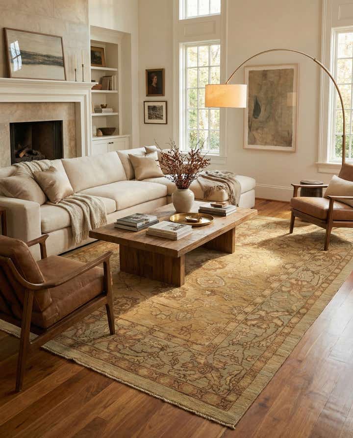 10' x 13' 6 Hand Knotted Oushak Wool Rug