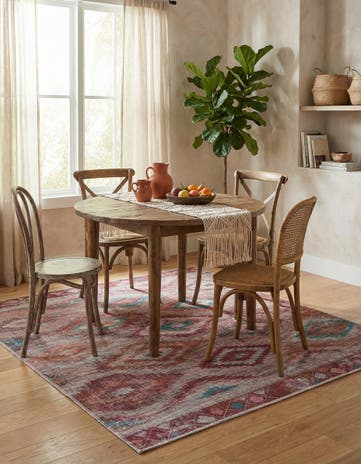 Terracotta Washable Sisu Square Rug