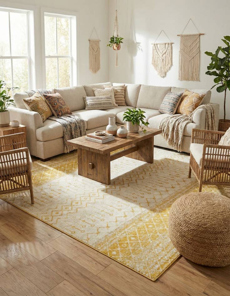 Detail image of  10' 8 x 14' Moroccan Trellis Rug