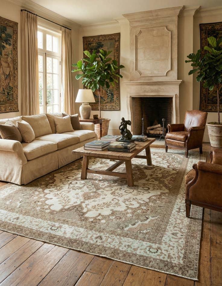 Detail image of 10' x 13' 11  Hand Knotted Vintage Royal Persian Wool Rug