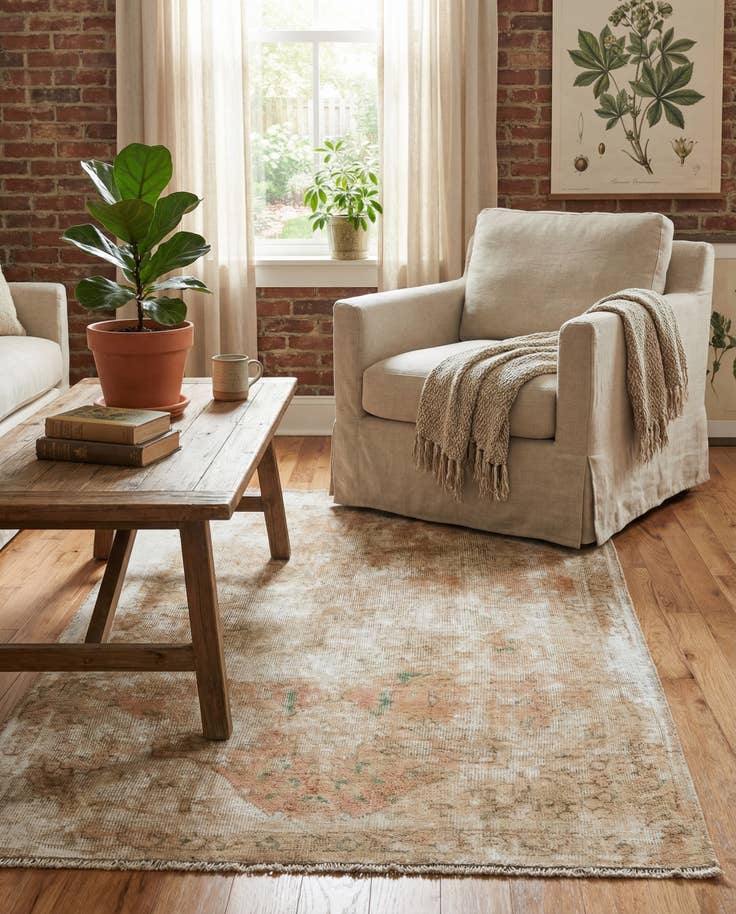 Detail image of 3' x 5' Hand Knotted Ultra Vintage Persian Wool Rug