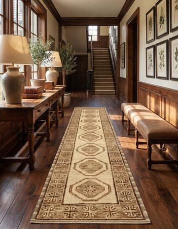 2' 9 x 12' 1 Hand Knotted Oushak Wool Runner Rug