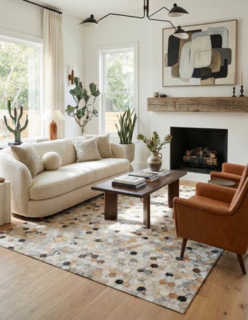 5' 4 x 7' 5 Cowhide Stocks Rug