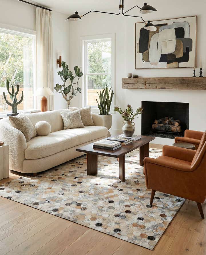 5' 4 x 7' 5 Cowhide Stocks Rug