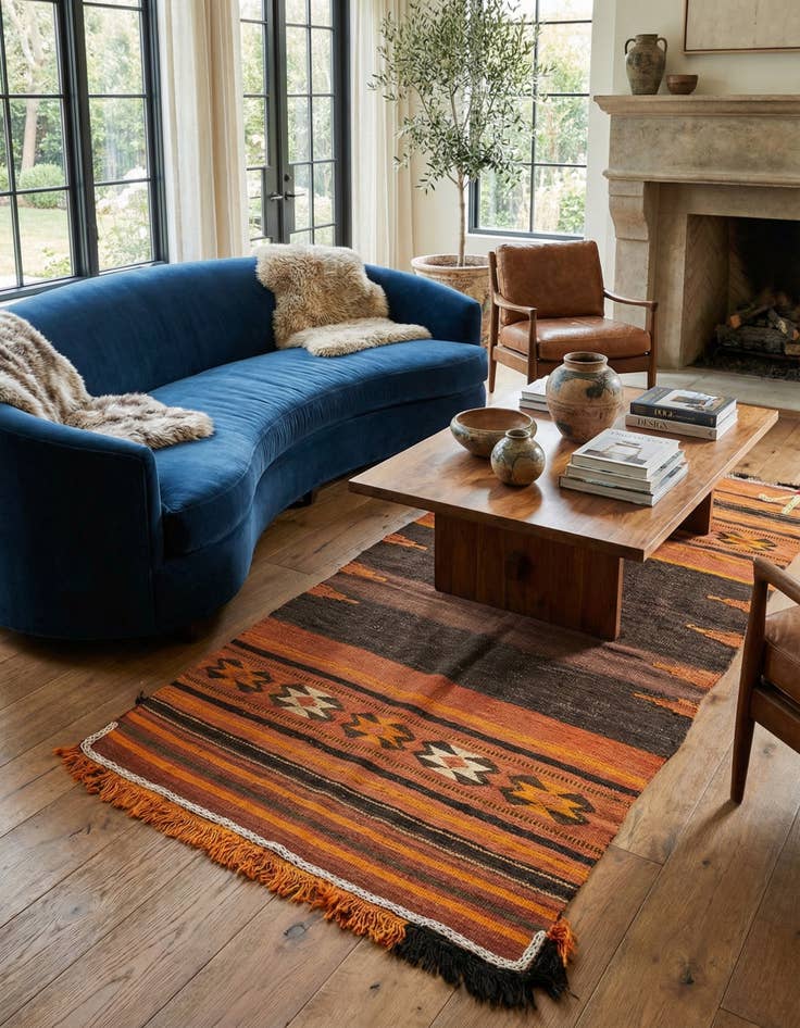 Detail image of 2' 10 x 5' 4  Hand Woven Kilim Fars Wool Rug