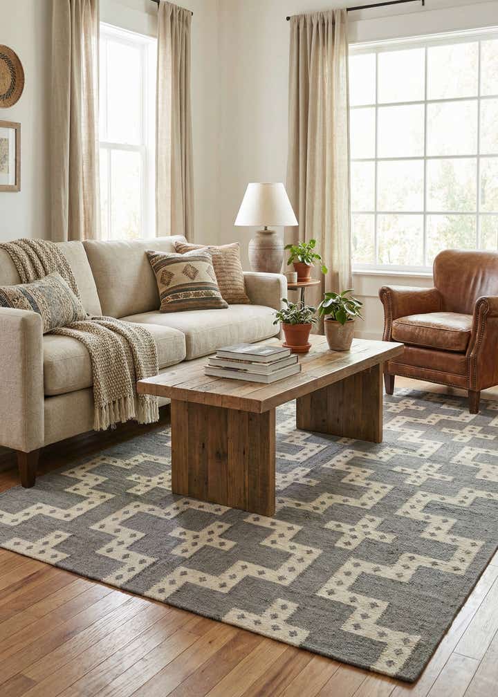 6' 1 x 9' Hand Woven Kilim Wool Rug