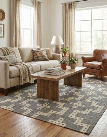 6' 1 x 9' Hand Woven Kilim Wool Rug