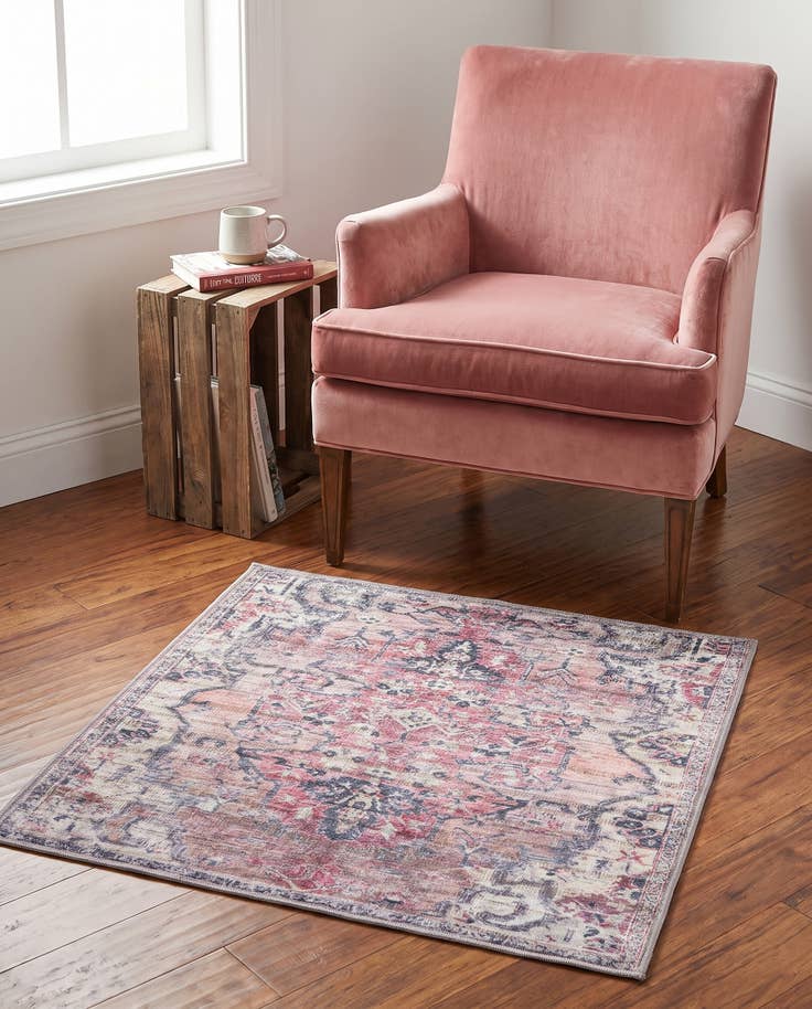 Detail image of 100cm x 100cm lavable Nostalgia Alfombra Cuadrado