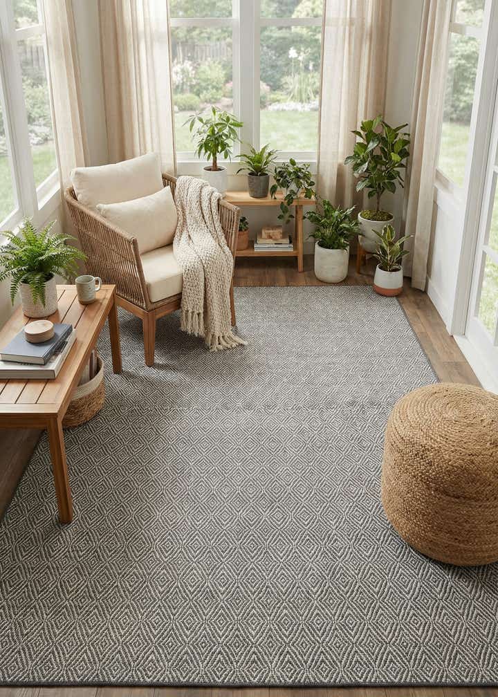 9' x 12' Easy-Clean Trellis Indoor / Outdoor Rug
