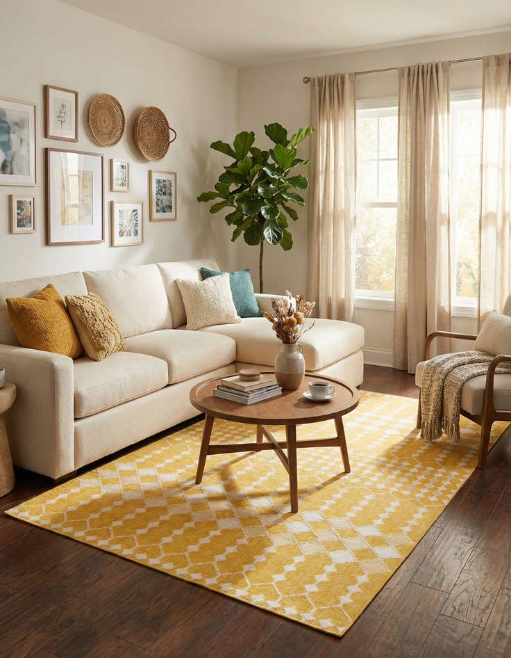 Detail image of 10' x 14'  Washable Trellis Indoor / Outdoor Rug